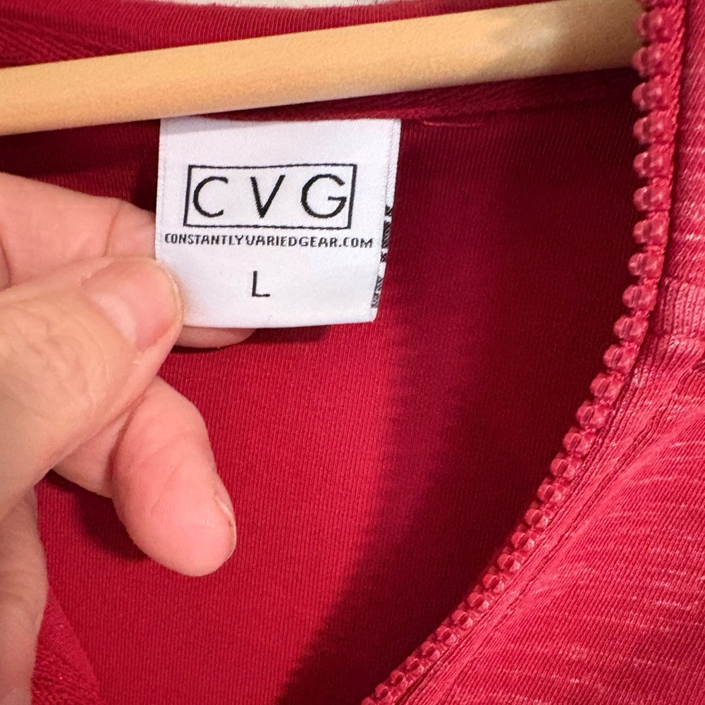 Red CVG (Constantly Varied Gear) Red Rest Day  Zip-Up Hoodie sweatshirt. NWOT - Picture 2 of 10